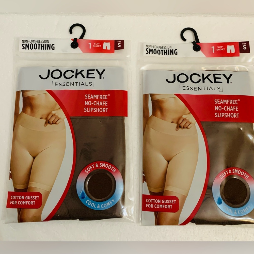 Jockey Essentials Small Brown Seamfree No Chafe Slipshort 2 packs